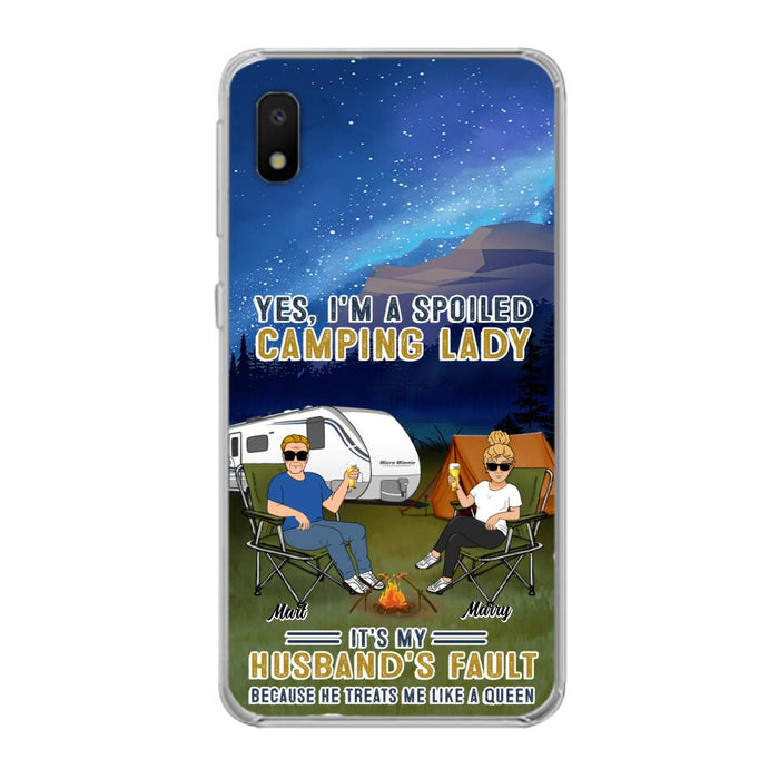 Custom Personalized Husband And Wife Camping Phone Case - Gift Idea For Camping Couple - Yes, I'm A Spoiled Camping Lady - Case For iPhone And Samsung