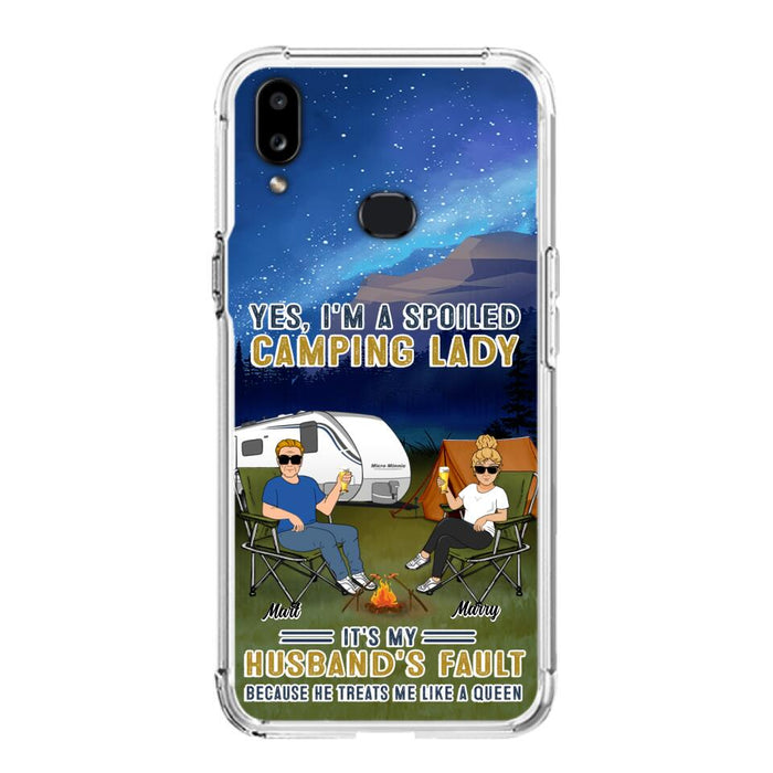 Custom Personalized Husband And Wife Camping Phone Case - Gift Idea For Camping Couple - Yes, I'm A Spoiled Camping Lady - Case For iPhone And Samsung