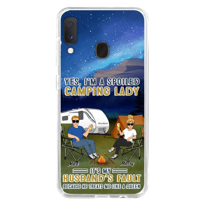 Custom Personalized Husband And Wife Camping Phone Case - Gift Idea For Camping Couple - Yes, I'm A Spoiled Camping Lady - Case For iPhone And Samsung