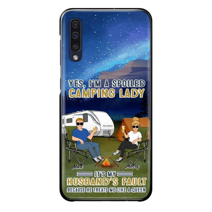 Custom Personalized Husband And Wife Camping Phone Case - Gift Idea For Camping Couple - Yes, I'm A Spoiled Camping Lady - Case For iPhone And Samsung