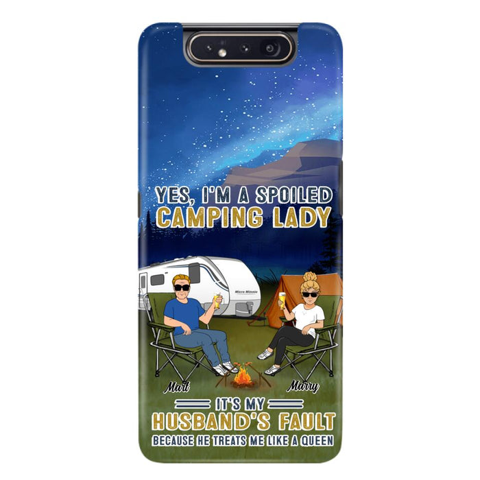 Custom Personalized Husband And Wife Camping Phone Case - Gift Idea For Camping Couple - Yes, I'm A Spoiled Camping Lady - Case For iPhone And Samsung