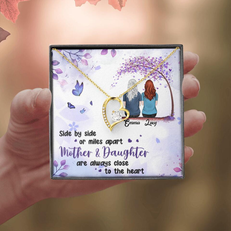 Personalized Mom & Daughter Forever Love Necklace - Gift Idea For Mother's Day - Up to 5 People - Side By Side Or Miles Apart, Mother & Daughter Are Always Close To The Heart