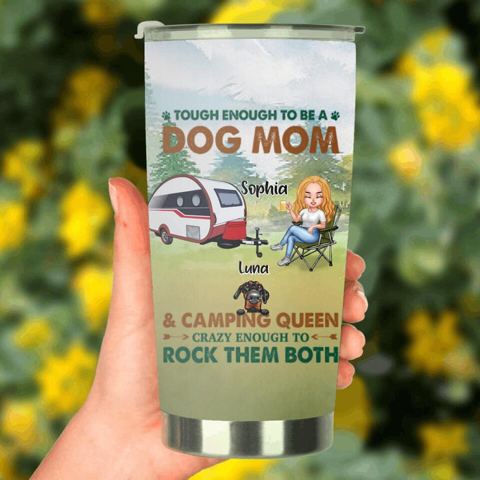 Custom Personalized Camping With Dogs Tumbler - Up to 5 Dogs - Best Gift For Dog Lovers - I Like Camping And Dogs And Maybe 3 People