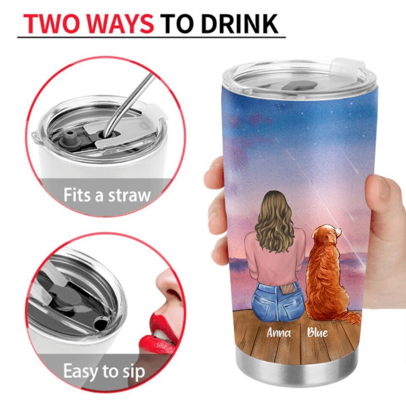 Personalized Dog Mom Tumbler - Up to 4 Dogs - Gift Idea For Dog Lovers