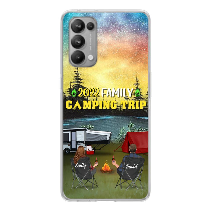 Custom Personalized Family Camping Trip Phone Case - Couple/ Single Parent/ Parents With Upto 2 Kids And 3 Pets - Gift Idea For Whole Family/ Camping Lover - Case For Xiaomi, Oppo And Huawei