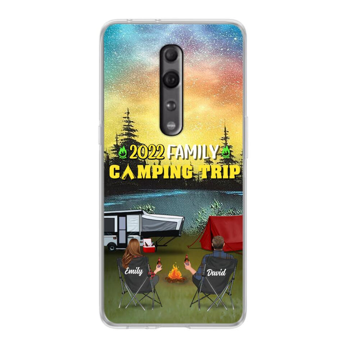 Custom Personalized Family Camping Trip Phone Case - Couple/ Single Parent/ Parents With Upto 2 Kids And 3 Pets - Gift Idea For Whole Family/ Camping Lover - Case For Xiaomi, Oppo And Huawei