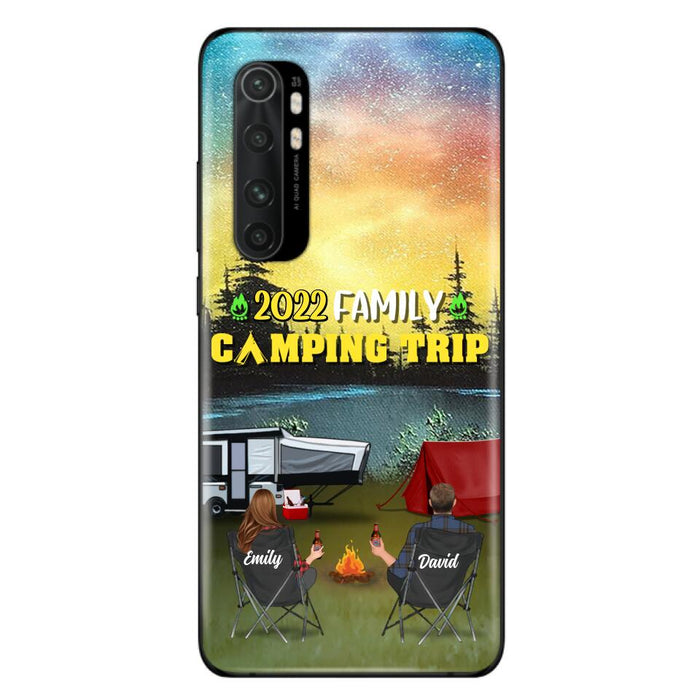 Custom Personalized Family Camping Trip Phone Case - Couple/ Single Parent/ Parents With Upto 2 Kids And 3 Pets - Gift Idea For Whole Family/ Camping Lover - Case For Xiaomi, Oppo And Huawei