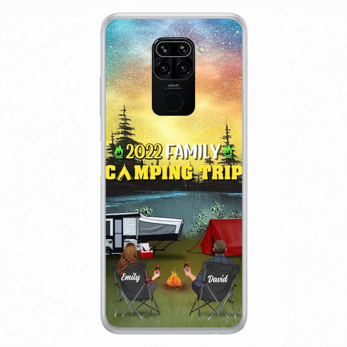 Custom Personalized Family Camping Trip Phone Case - Couple/ Single Parent/ Parents With Upto 2 Kids And 3 Pets - Gift Idea For Whole Family/ Camping Lover - Case For Xiaomi, Oppo And Huawei