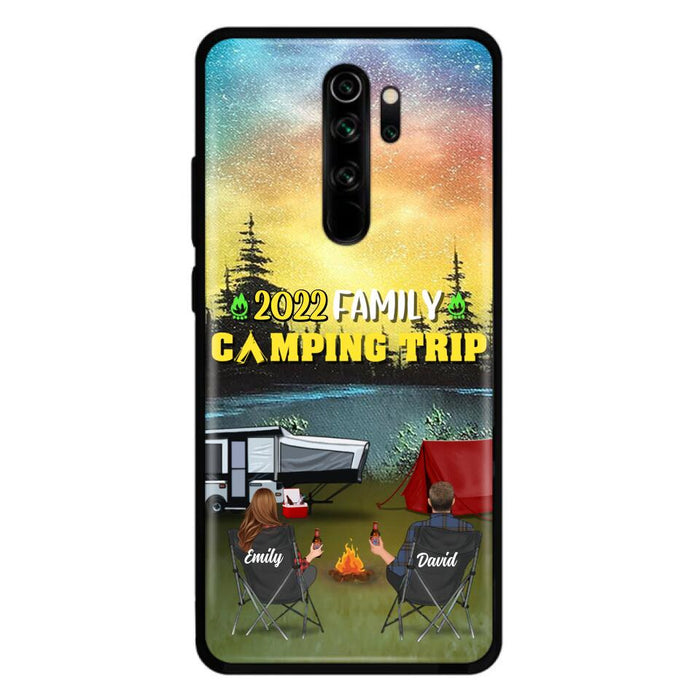 Custom Personalized Family Camping Trip Phone Case - Couple/ Single Parent/ Parents With Upto 2 Kids And 3 Pets - Gift Idea For Whole Family/ Camping Lover - Case For Xiaomi, Oppo And Huawei