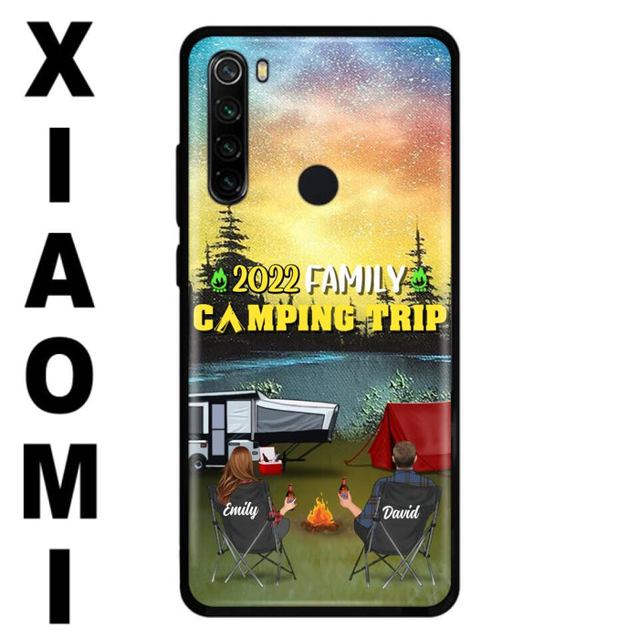 Custom Personalized Family Camping Trip Phone Case - Couple/ Single Parent/ Parents With Upto 2 Kids And 3 Pets - Gift Idea For Whole Family/ Camping Lover - Case For Xiaomi, Oppo And Huawei