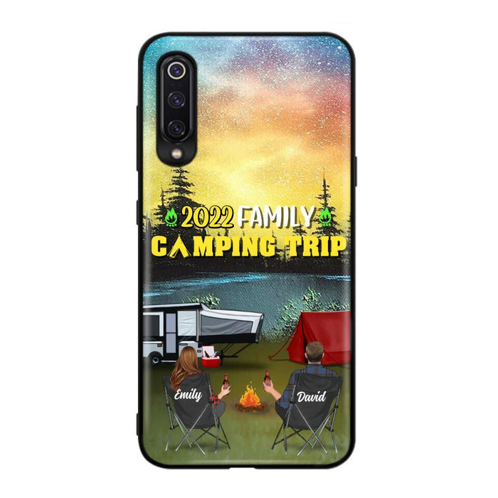 Custom Personalized Family Camping Trip Phone Case - Couple/ Single Parent/ Parents With Upto 2 Kids And 3 Pets - Gift Idea For Whole Family/ Camping Lover - Case For Xiaomi, Oppo And Huawei