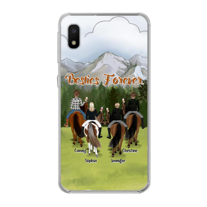 Custom Personalized Riding Horse Friends iPhone/Samsung Cases - Gift for Besties, Horse Lovers - Up to 4 Besties - Besties Forever