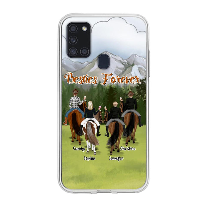 Custom Personalized Riding Horse Friends iPhone/Samsung Cases - Gift for Besties, Horse Lovers - Up to 4 Besties - Besties Forever