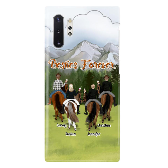 Custom Personalized Riding Horse Friends iPhone/Samsung Cases - Gift for Besties, Horse Lovers - Up to 4 Besties - Besties Forever