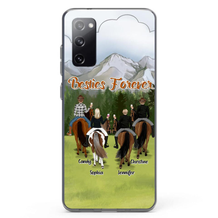 Custom Personalized Riding Horse Friends iPhone/Samsung Cases - Gift for Besties, Horse Lovers - Up to 4 Besties - Besties Forever