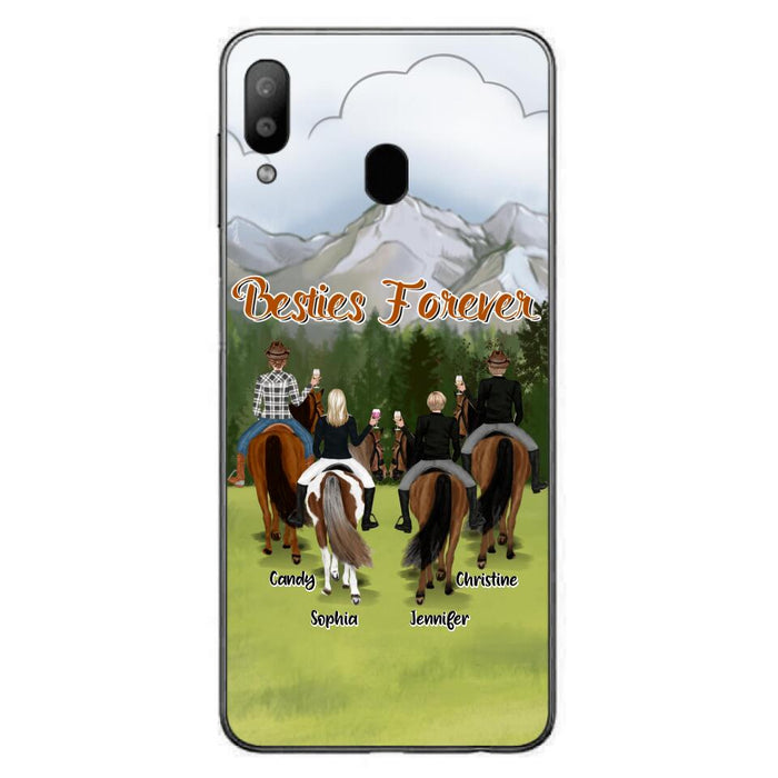 Custom Personalized Riding Horse Friends iPhone/Samsung Cases - Gift for Besties, Horse Lovers - Up to 4 Besties - Besties Forever