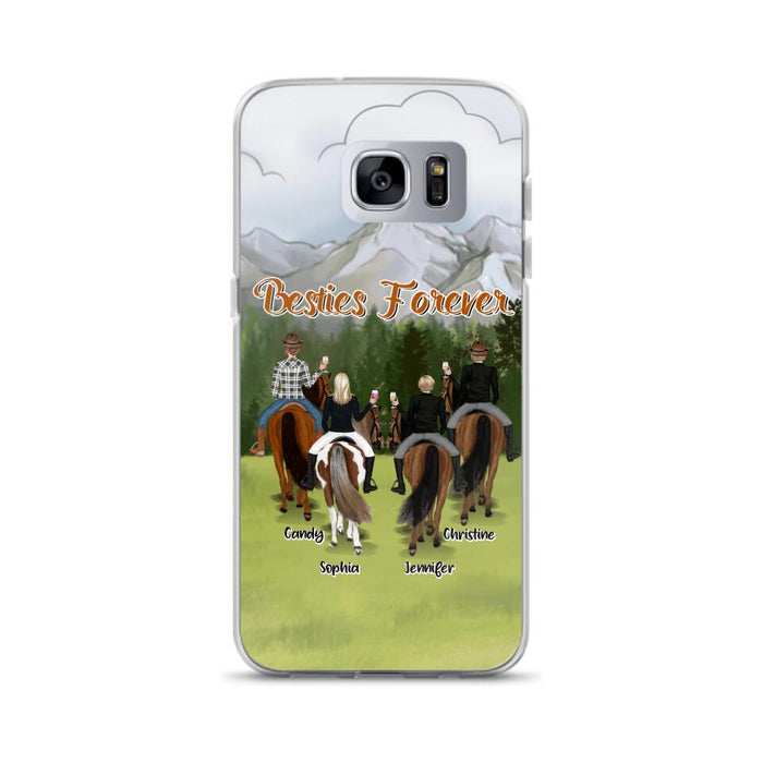 Custom Personalized Riding Horse Friends iPhone/Samsung Cases - Gift for Besties, Horse Lovers - Up to 4 Besties - Besties Forever