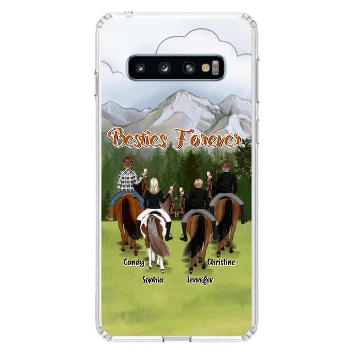 Custom Personalized Riding Horse Friends iPhone/Samsung Cases - Gift for Besties, Horse Lovers - Up to 4 Besties - Besties Forever