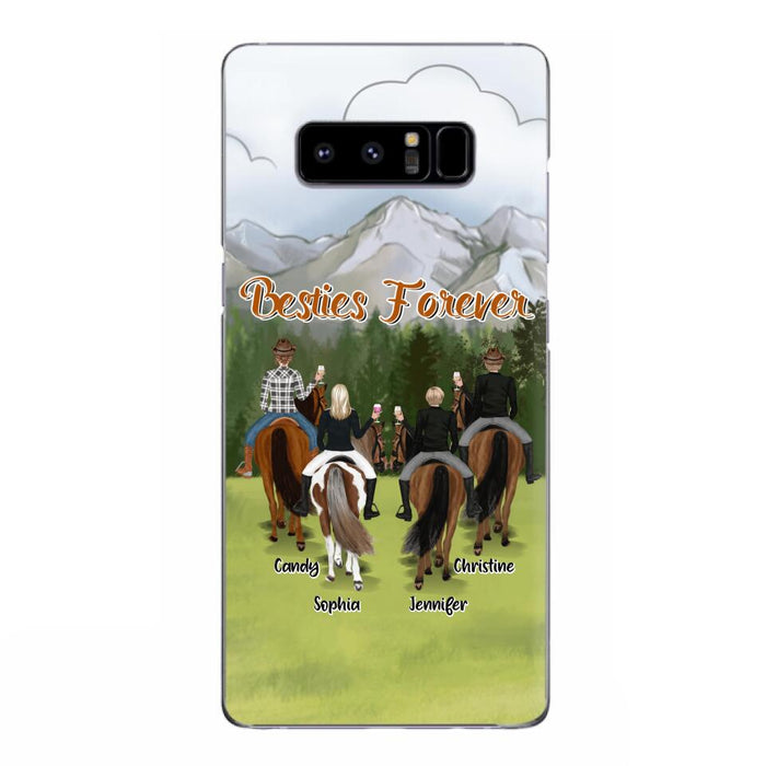 Custom Personalized Riding Horse Friends iPhone/Samsung Cases - Gift for Besties, Horse Lovers - Up to 4 Besties - Besties Forever