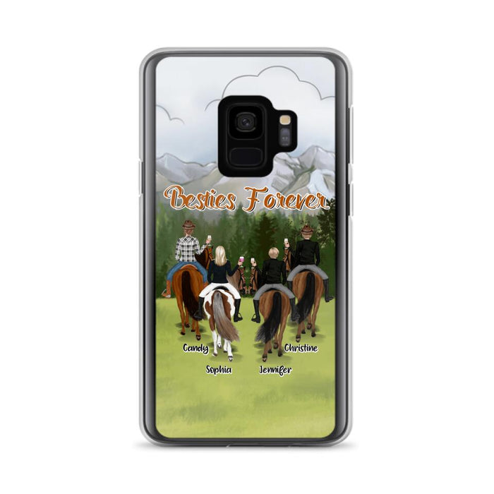 Custom Personalized Riding Horse Friends iPhone/Samsung Cases - Gift for Besties, Horse Lovers - Up to 4 Besties - Besties Forever