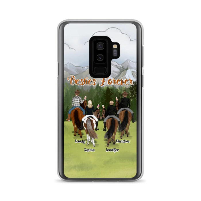 Custom Personalized Riding Horse Friends iPhone/Samsung Cases - Gift for Besties, Horse Lovers - Up to 4 Besties - Besties Forever