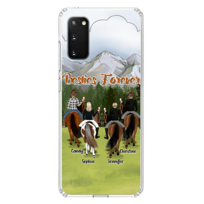 Custom Personalized Riding Horse Friends iPhone/Samsung Cases - Gift for Besties, Horse Lovers - Up to 4 Besties - Besties Forever