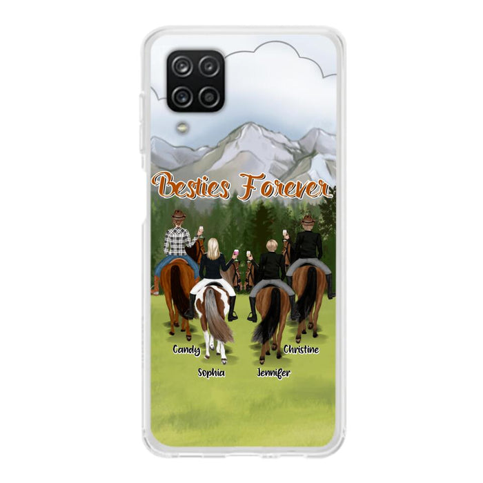 Custom Personalized Riding Horse Friends iPhone/Samsung Cases - Gift for Besties, Horse Lovers - Up to 4 Besties - Besties Forever