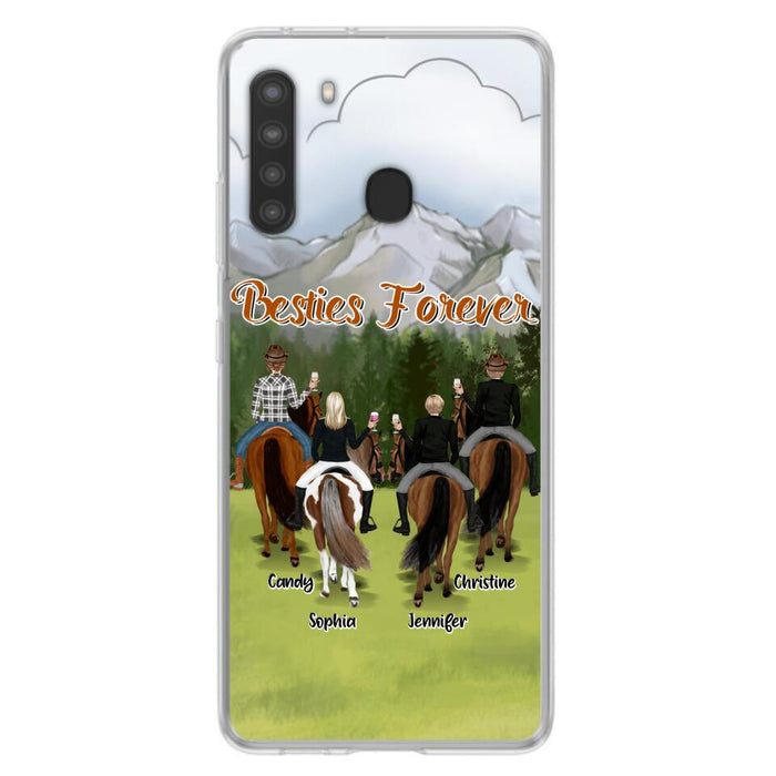 Custom Personalized Riding Horse Friends iPhone/Samsung Cases - Gift for Besties, Horse Lovers - Up to 4 Besties - Besties Forever