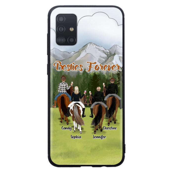 Custom Personalized Riding Horse Friends iPhone/Samsung Cases - Gift for Besties, Horse Lovers - Up to 4 Besties - Besties Forever