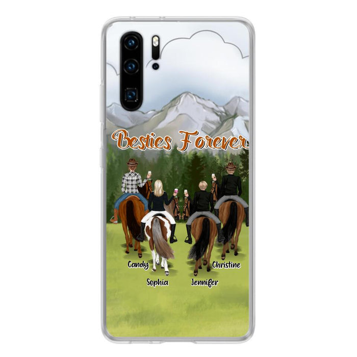 Custom Personalized Riding Horse Friends Huawei/Xiaomi/Oppo Cases - Gift for Besties, Horse Lovers - Up to 4 Besties - Besties Forever