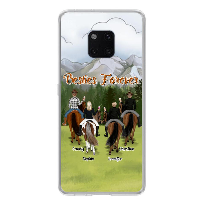 Custom Personalized Riding Horse Friends Huawei/Xiaomi/Oppo Cases - Gift for Besties, Horse Lovers - Up to 4 Besties - Besties Forever