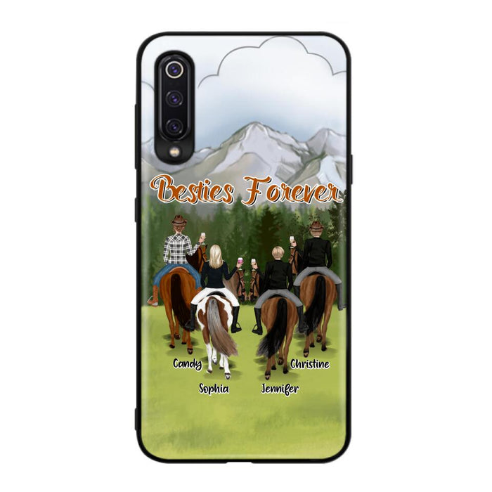 Custom Personalized Riding Horse Friends Huawei/Xiaomi/Oppo Cases - Gift for Besties, Horse Lovers - Up to 4 Besties - Besties Forever