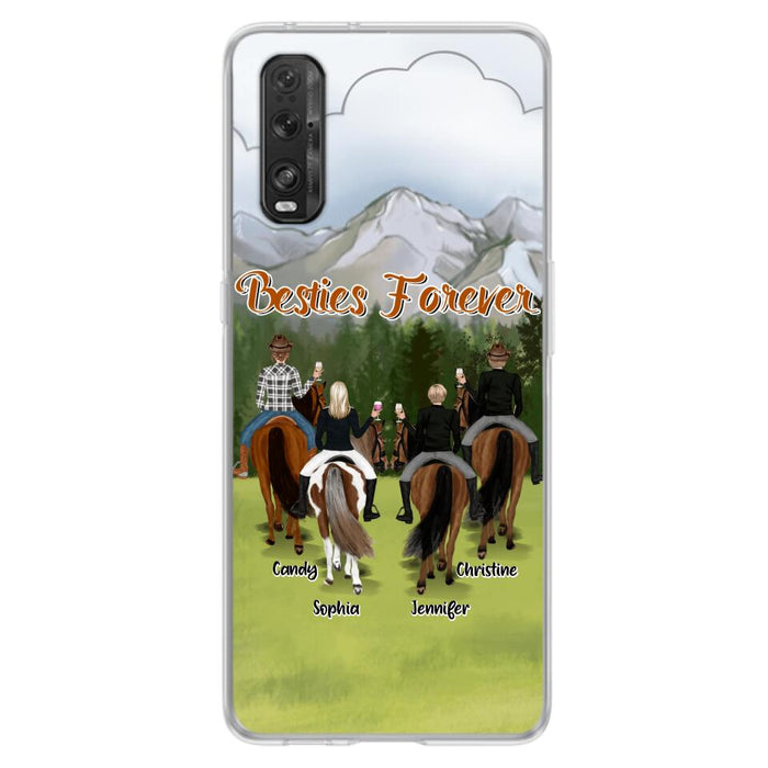 Custom Personalized Riding Horse Friends Huawei/Xiaomi/Oppo Cases - Gift for Besties, Horse Lovers - Up to 4 Besties - Besties Forever