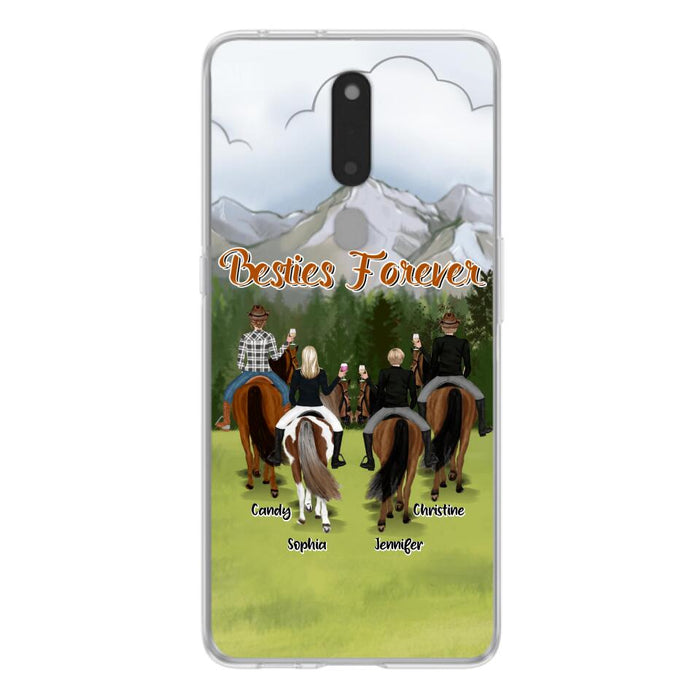 Custom Personalized Riding Horse Friends Huawei/Xiaomi/Oppo Cases - Gift for Besties, Horse Lovers - Up to 4 Besties - Besties Forever