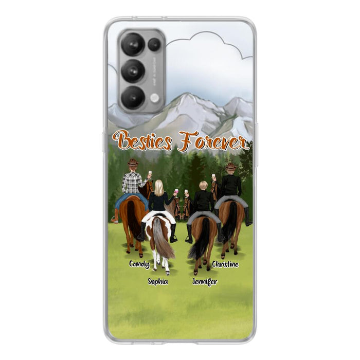 Custom Personalized Riding Horse Friends Huawei/Xiaomi/Oppo Cases - Gift for Besties, Horse Lovers - Up to 4 Besties - Besties Forever