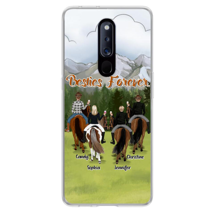 Custom Personalized Riding Horse Friends Huawei/Xiaomi/Oppo Cases - Gift for Besties, Horse Lovers - Up to 4 Besties - Besties Forever