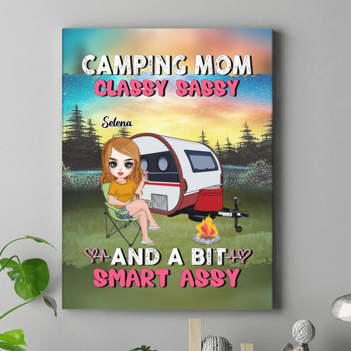 Custom Personalized Camping Mom Canvas - Gift Idea For Camping Lover/ Mother's Day - Camping Mom Classy Sassy And A Bit Smart Assy