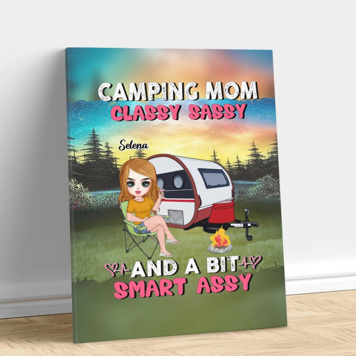 Custom Personalized Camping Mom Canvas - Gift Idea For Camping Lover/ Mother's Day - Camping Mom Classy Sassy And A Bit Smart Assy