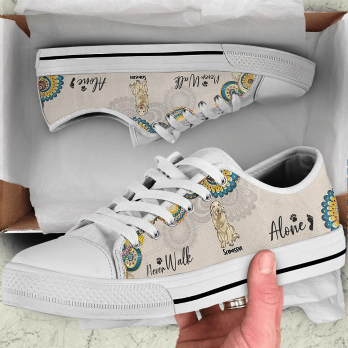 Custom Personalized Dog Sneakers - Upto 5 Dogs - Gift Idea For Dog Lovers - Never Walk Alone