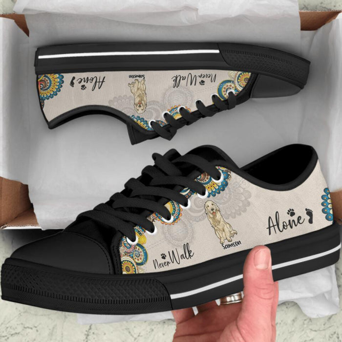 Custom Personalized Dog Sneakers - Upto 5 Dogs - Gift Idea For Dog Lovers - Never Walk Alone