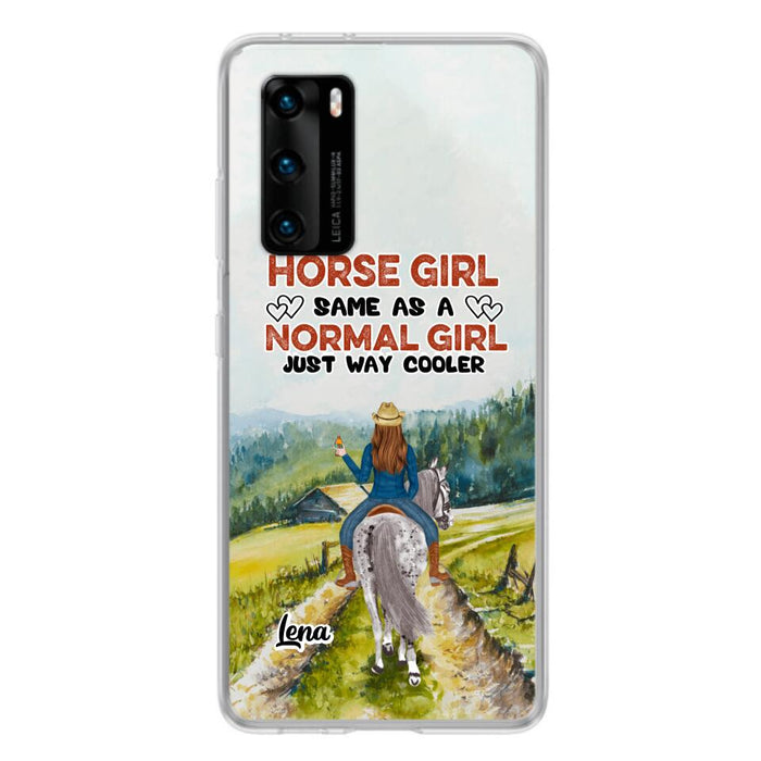 Custom Personalized Horse Girl Phone Case - Upto 3 People - Gift Idea For Horse Lover - Horse Girl Same As A Normal Girl Just Way Cooler - Case For Xiaomi/Huawei/Oppo