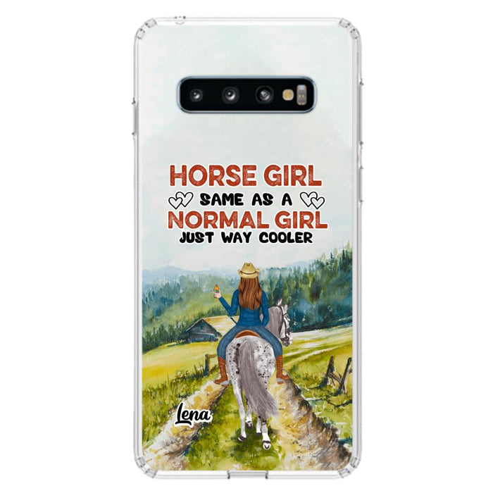 Custom Personalized Horse Girl Phone Case - Upto 3 People - Gift Idea For Horse Lover - Horse Girl Same As A Normal Girl Just Way Cooler - Case For iPhone/Samsung