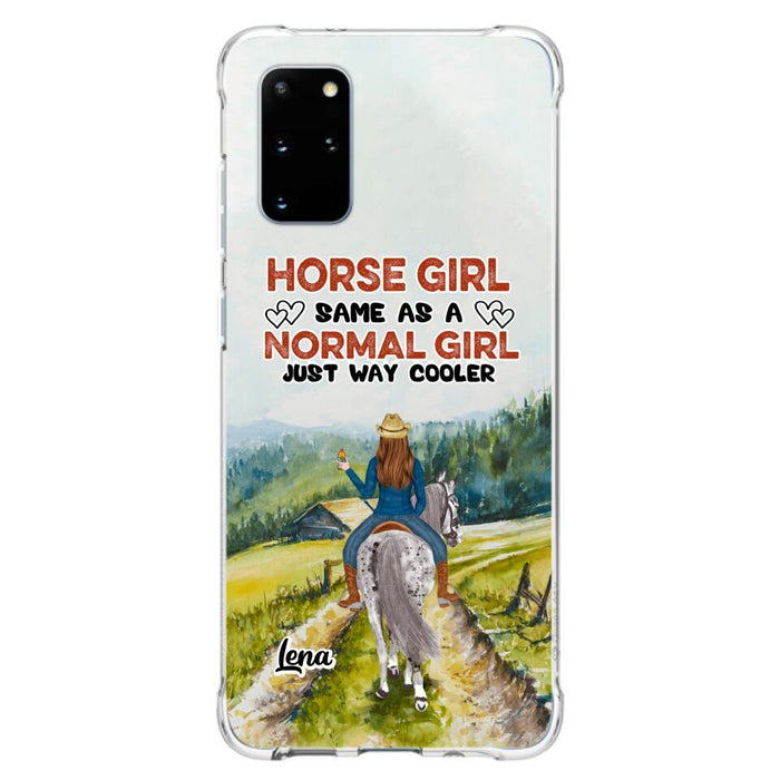 Custom Personalized Horse Girl Phone Case - Upto 3 People - Gift Idea For Horse Lover - Horse Girl Same As A Normal Girl Just Way Cooler - Case For iPhone/Samsung