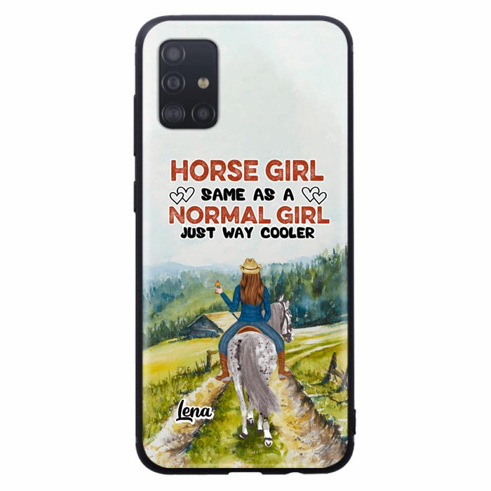 Custom Personalized Horse Girl Phone Case - Upto 3 People - Gift Idea For Horse Lover - Horse Girl Same As A Normal Girl Just Way Cooler - Case For iPhone/Samsung