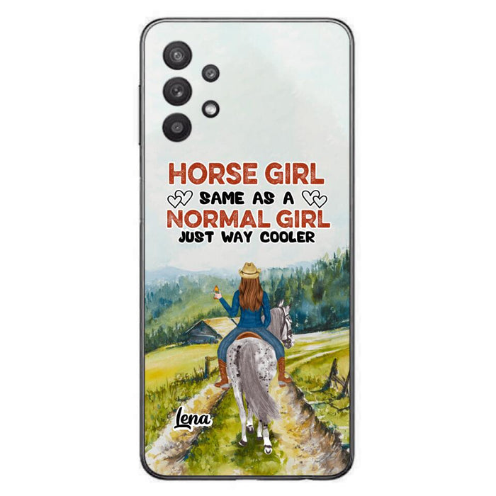 Custom Personalized Horse Girl Phone Case - Upto 3 People - Gift Idea For Horse Lover - Horse Girl Same As A Normal Girl Just Way Cooler - Case For iPhone/Samsung