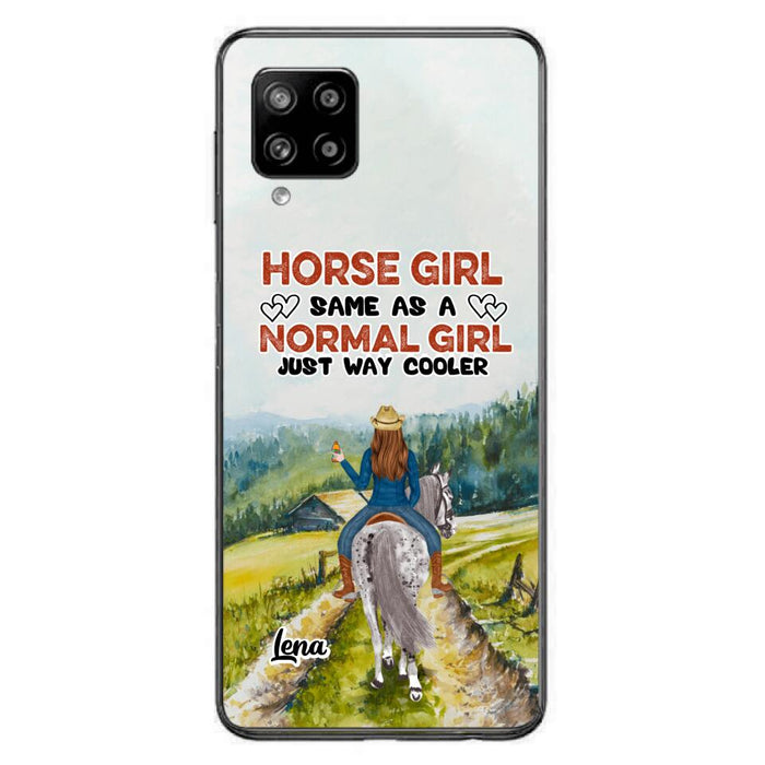 Custom Personalized Horse Girl Phone Case - Upto 3 People - Gift Idea For Horse Lover - Horse Girl Same As A Normal Girl Just Way Cooler - Case For iPhone/Samsung