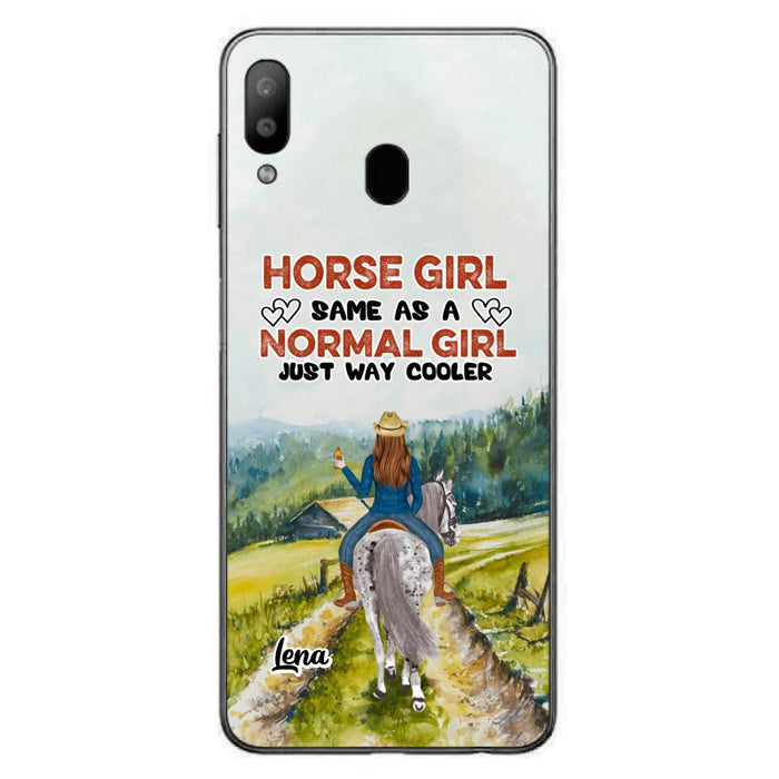 Custom Personalized Horse Girl Phone Case - Upto 3 People - Gift Idea For Horse Lover - Horse Girl Same As A Normal Girl Just Way Cooler - Case For iPhone/Samsung