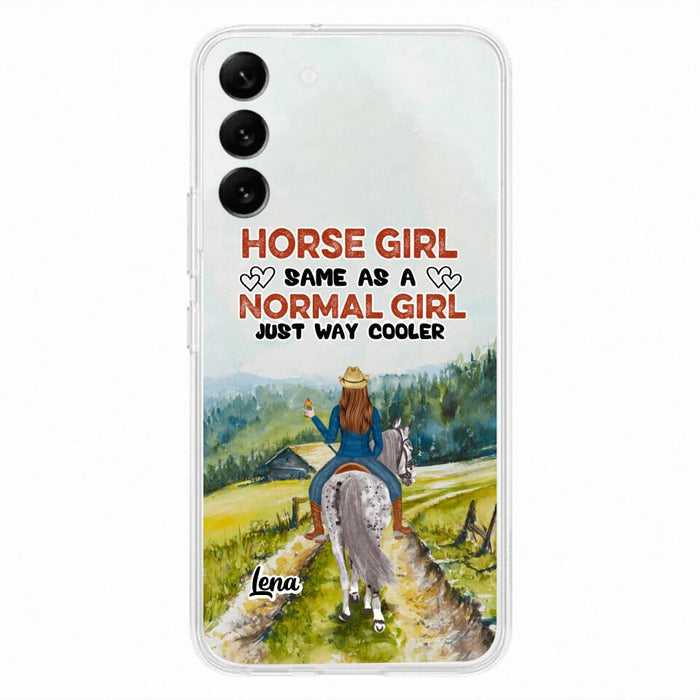 Custom Personalized Horse Girl Phone Case - Upto 3 People - Gift Idea For Horse Lover - Horse Girl Same As A Normal Girl Just Way Cooler - Case For iPhone/Samsung