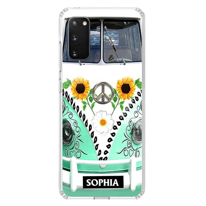 Custom Personalized Sunflower Peace Bus Phone Case - Best Gift Idea For Bus Lovers - Cases For iPhone And Samsung