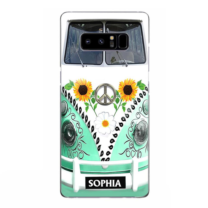 Custom Personalized Sunflower Peace Bus Phone Case - Best Gift Idea For Bus Lovers - Cases For iPhone And Samsung